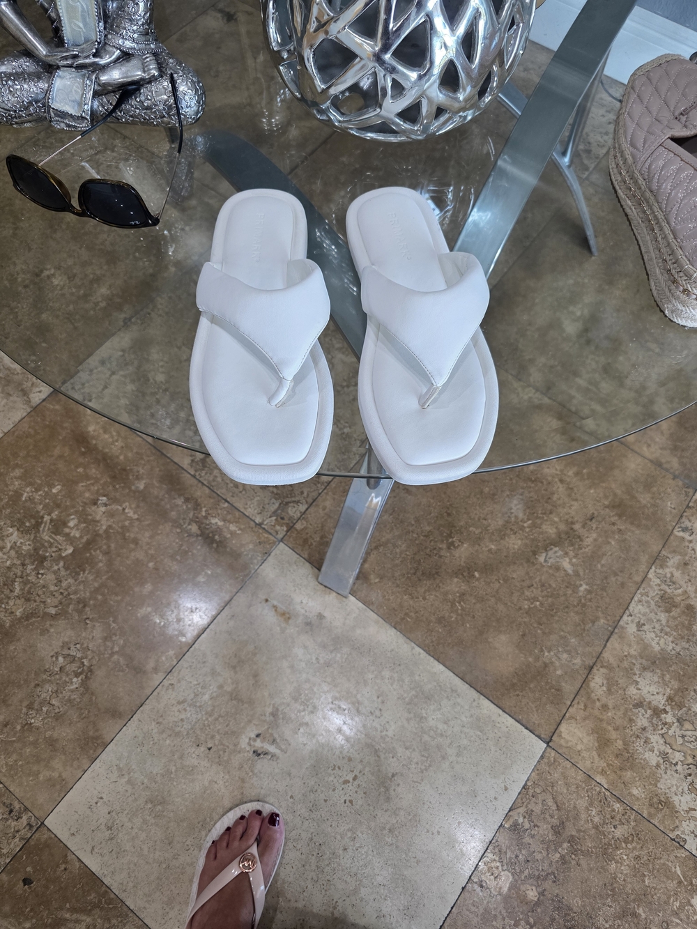 Primark White Padded Toe-Post Sandals